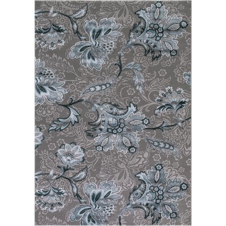 RLM DISTRIBUTION 3 ft. 3 in. x 4 ft. 7 in. Thema Jacobean - Teal, Gray HO2546000